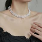 Faux Pearl Layered Necklace 1 Piece - As Shown In Figure - One Size