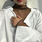 Mesh Panel Mock Two-piece Blouse