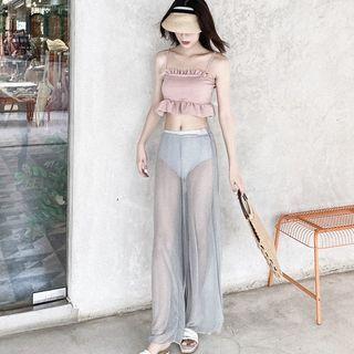 Set: Tankini Top + Bottom + Cover-up Pants
