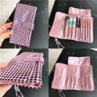 Plaid Makeup Brush Pouch As Shown In Figure - One Size