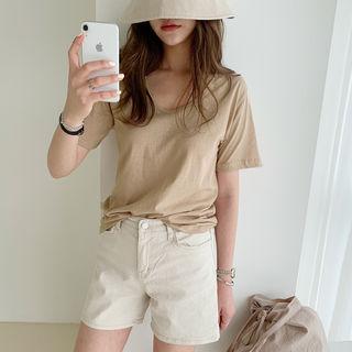 V-neck Hemp Blend T-shirt