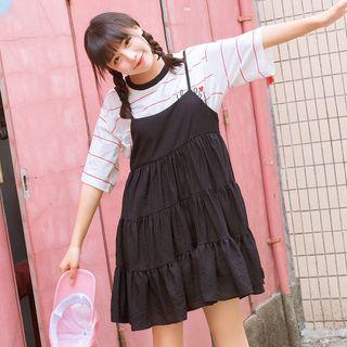 Plain Spaghetti Strap Tiered Dress