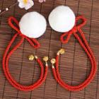 Bow Pom Pom Hair Clip 1 Pc - Tassel Hair Clip - One Size