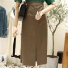 High-waist Midi Fitted Skirt