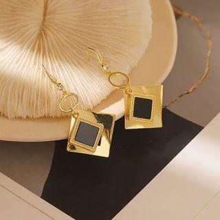 S925 Square Earring As Shown In Figure - One Size