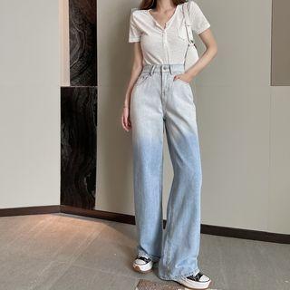 Gradient High Waist Straight Leg Jeans