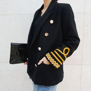 Button-detail Textured Jacket
