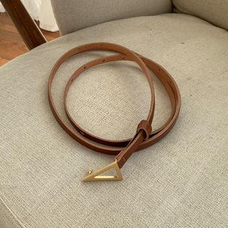 Triangle-buckle Slim Cowhide Belt