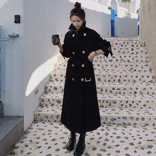 Notch Lapel Double Breasted Trench Coat