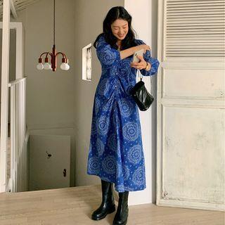 Button-up Paisley Long Dress