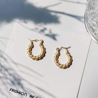 Alloy Hoop Earring 1 Pair - Earrings - Gold - One Size