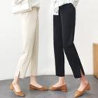 Side-slit Bootcut Cropped Pants