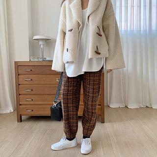 Plaid Fleece Jogger Pants