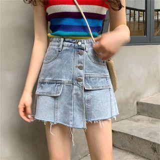 Denim Mini A-line Skort