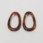 Acrylic Oval Statement Earrings Brown - One Size