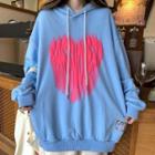 Heart Lettering Print Hoodie