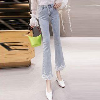 Lace Hem Skinny Jeans