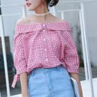 Off Shoulder Elbow-sleeve Shirt