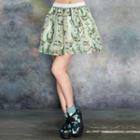 Printed Tulle A-line Skirt