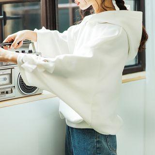 Bow-side Hoodie White - One Size