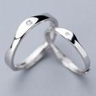 925 Sterling Silver Rhinestone Open Ring 1 Pair - S925 Silver - As Shown In Figure - One Size