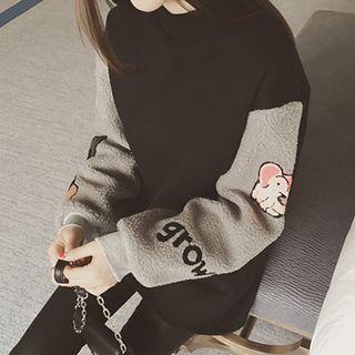 Applique Color Block Sweatshirt