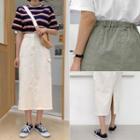 Flap-pocket A-line Long Skirt