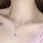 Butterfly Pendant Alloy Necklace Butterfly Necklace - Silver - One Size