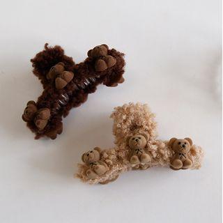 Bear Faux Shearling Hair Claw