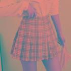 Pleated Plaid Skirt With Inset Shorts