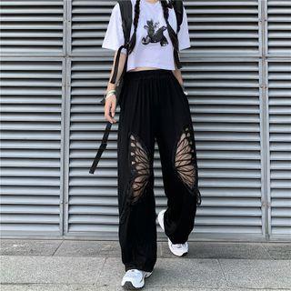 Butterfly Cutout Wide Leg Pants