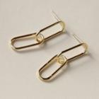 Metal Drop Earring 1 Pair - A799 - Gold - One Size