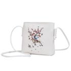 Deer Embroidered Faux Leather Crossbody Bag