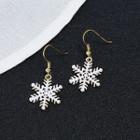 Set: Snowflake Necklace + Drop Earring As Shown In Figure - One Size