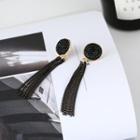 Rhinestone Tassel Earring 1 Pair - Silver Needle - As Shown In Figure - One Size