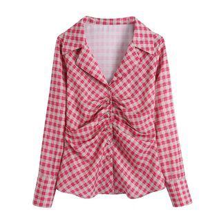 Plaid Ruched Shirt