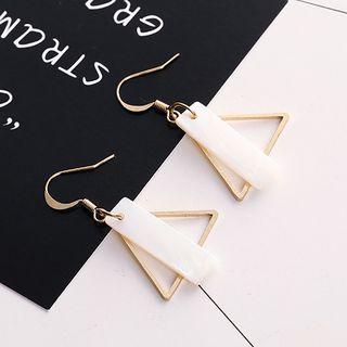 Alloy Triangle Shell Bar Dangle Earring 1 Pair - Gold - One Size