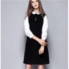 Frill Collar 3/4 Sleeve Mini Dress