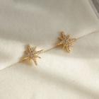 Glitter Star Ear Cuff 1 Pair - Clip On Earring - Gold - One Size