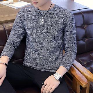 Melange Round Neck Knit Top