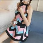 Chevron Patterned Swimdress