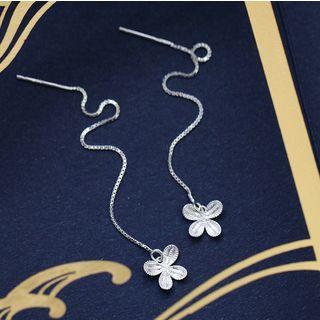 925 Sterling Silver Butterfly Dangle Earring 1 Pc - As Shown In Figure - One Size