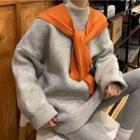 Mock-neck Sweater / Knit Cape