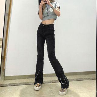 Chain Detail Bootcut Jeans