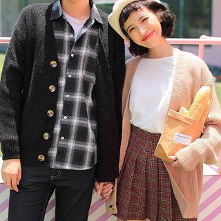 Couple Matching Buttoned Knit Jacket