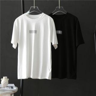 Short-sleeve Barcode Print T-shirt