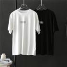 Short-sleeve Barcode Print T-shirt