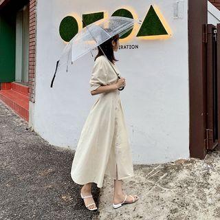 A-line Button-up Long Dress