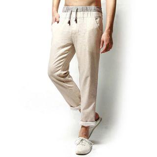 Linen Straight-fit Pants