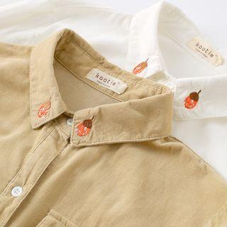 Pine Cone Embroidered Corduroy Shirt